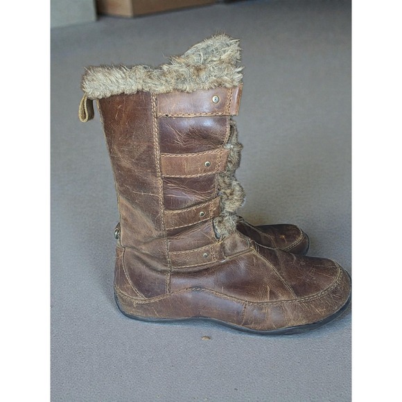 The North Face Women's Boots Tan Suede Primaloft Winter Snow Boots Size 9.5 - Picture 3 of 7